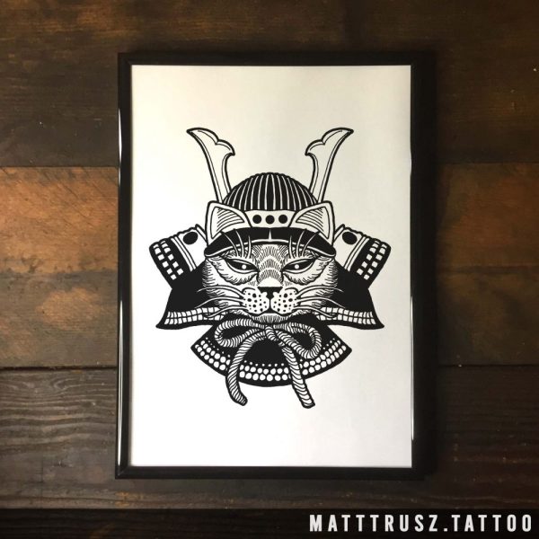 Samurai Cat Print