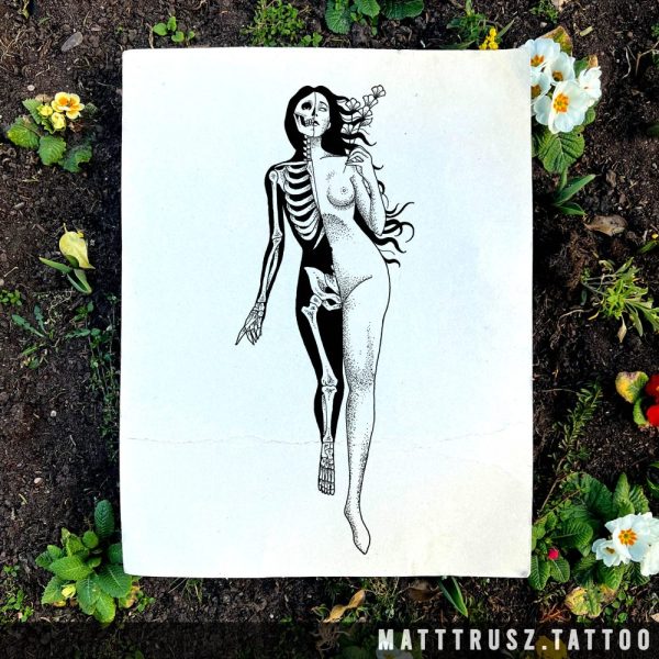 Half Skelly Woman 2 Print